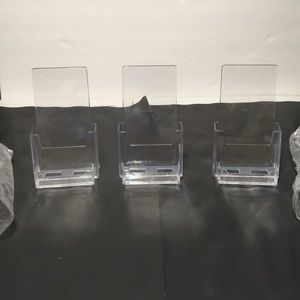 3 NEW Clear Pamphlet and Business Card Holders